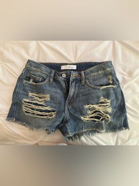 Kancan Distressed Blue Denim Cutoff Shorts Size 3